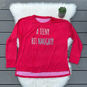 Christmas red graphic long sleeve top